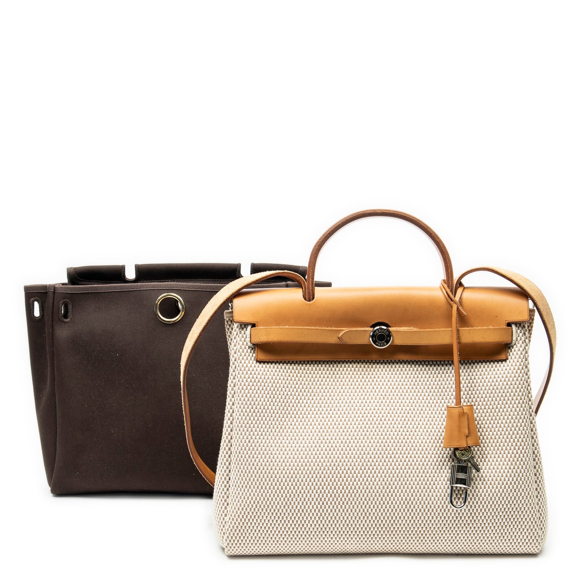 Hermes Herbag Handbag Toile Gm Canvas 2003