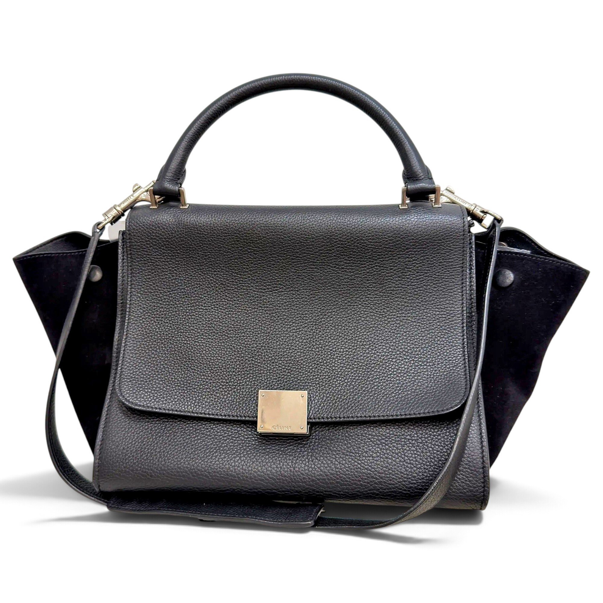 Trapèze leather handbag