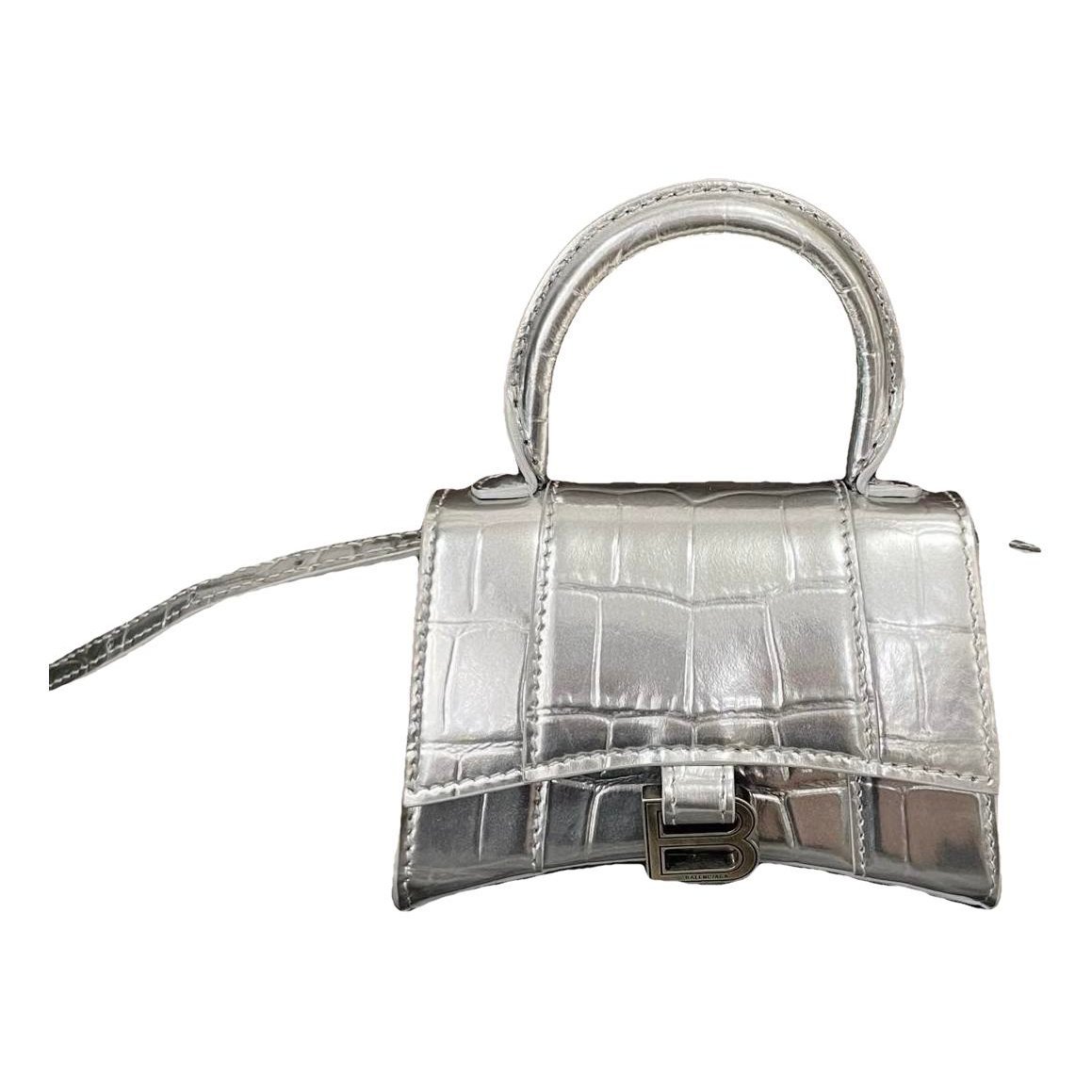 Hourglass leather handbag