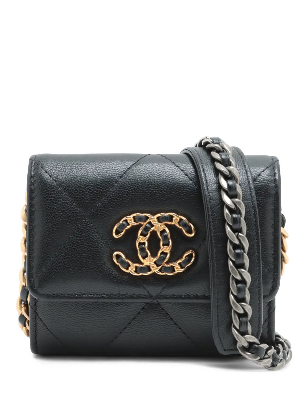 2020 Quilted Lambskin 19 Flap Coin Purse With Chain crossbody bag