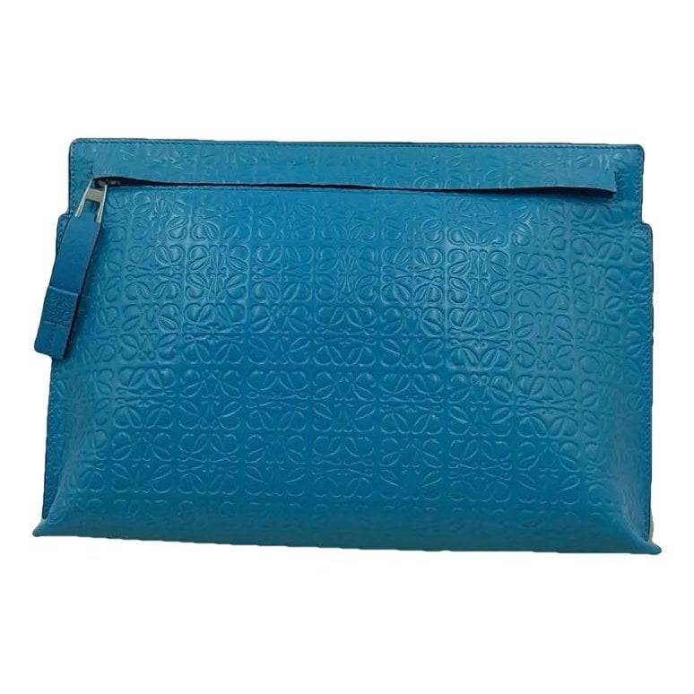 T Pouch leather clutch bag
