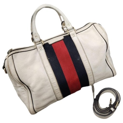 Boston leather bowling bag