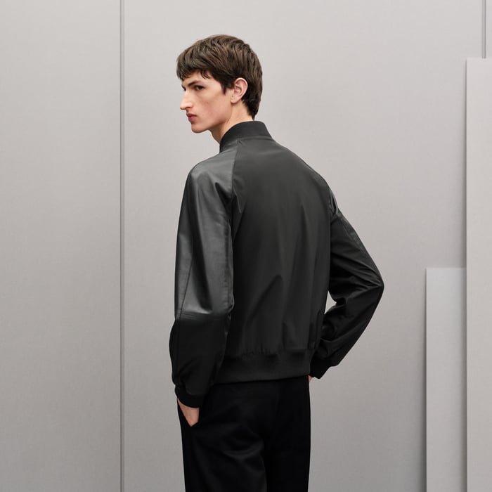 Anthracite Water-repellent Rib-trim Jacket