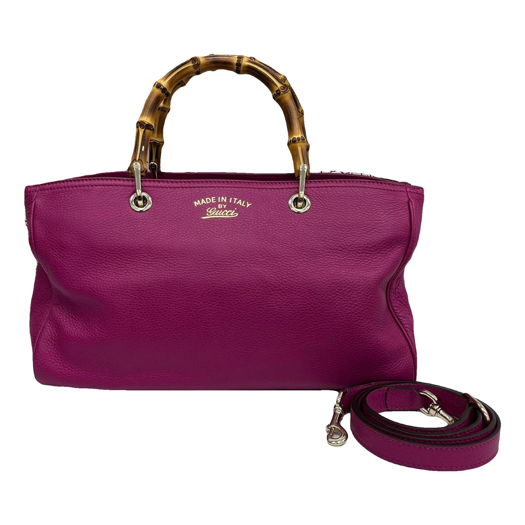 Bamboo Shopper leather handbag