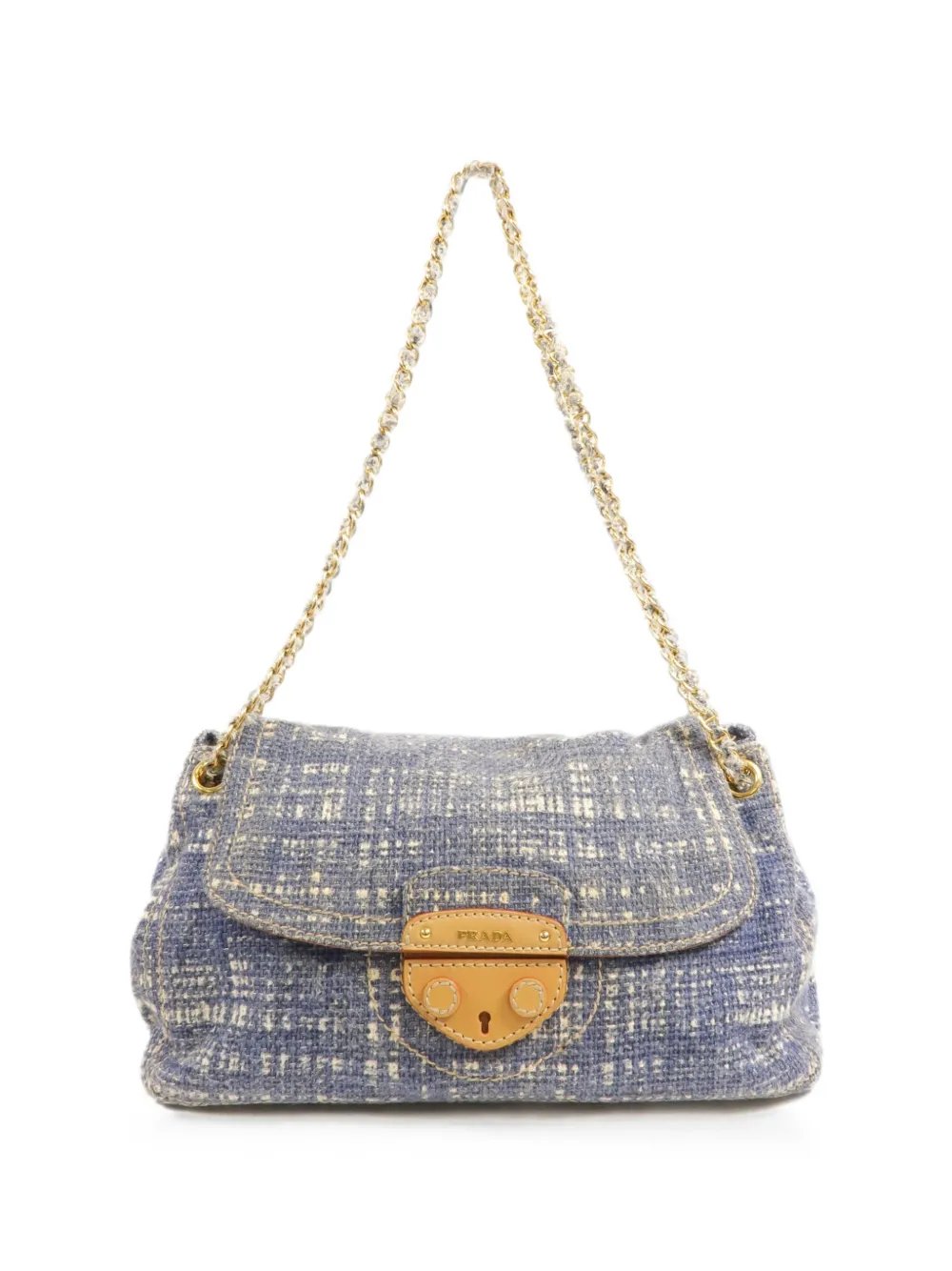 tweed chain-link shoulder bag