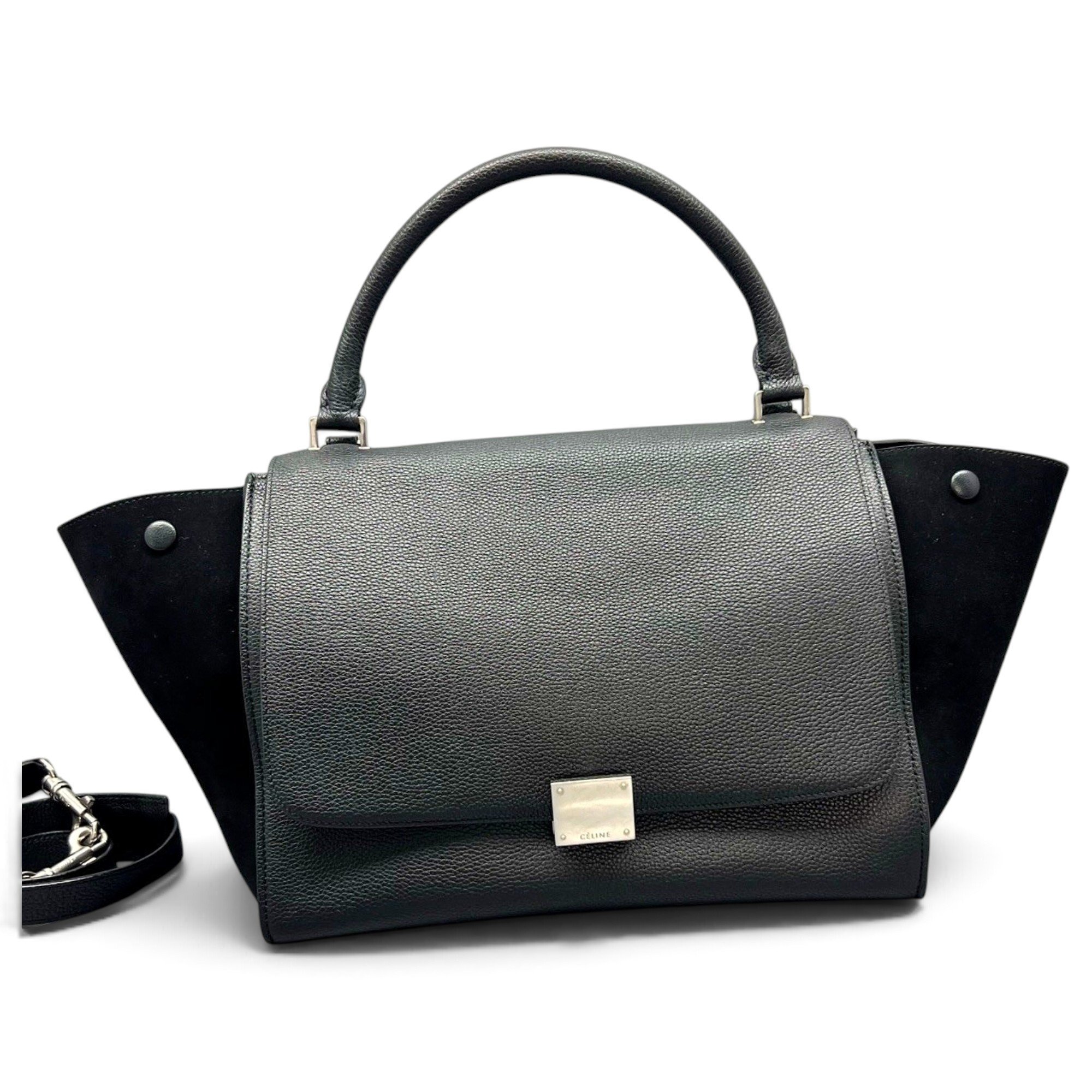 Trapèze leather handbag