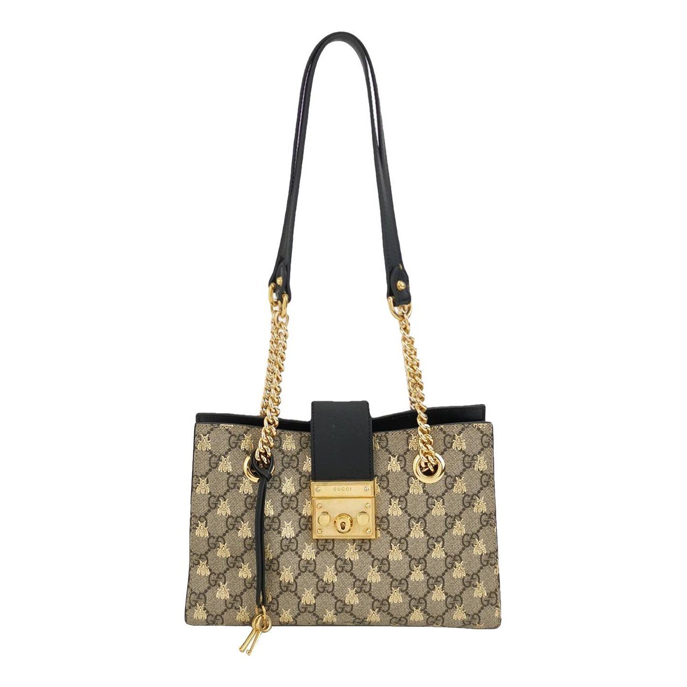 Padlock leather handbag