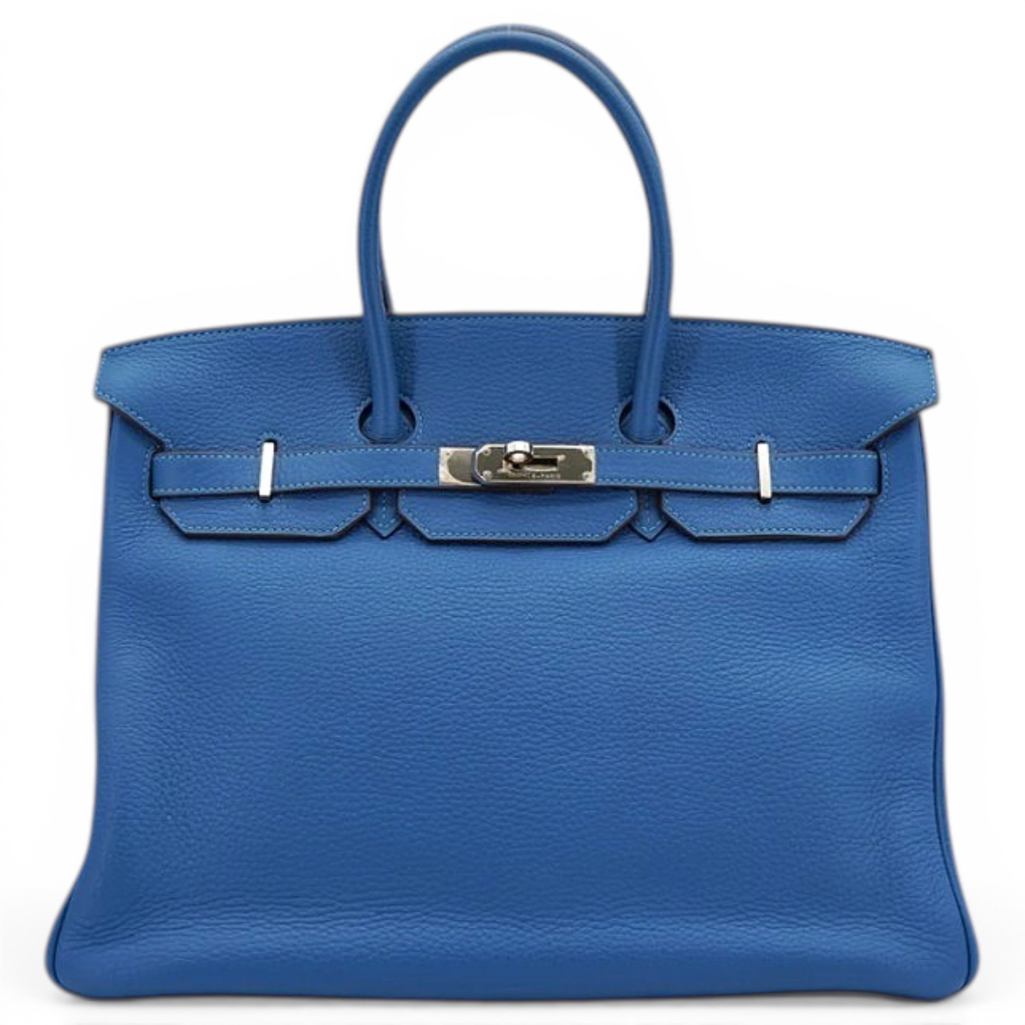 Hermes Birkin 35 Handbag Mykonos Clemence Leather 2011