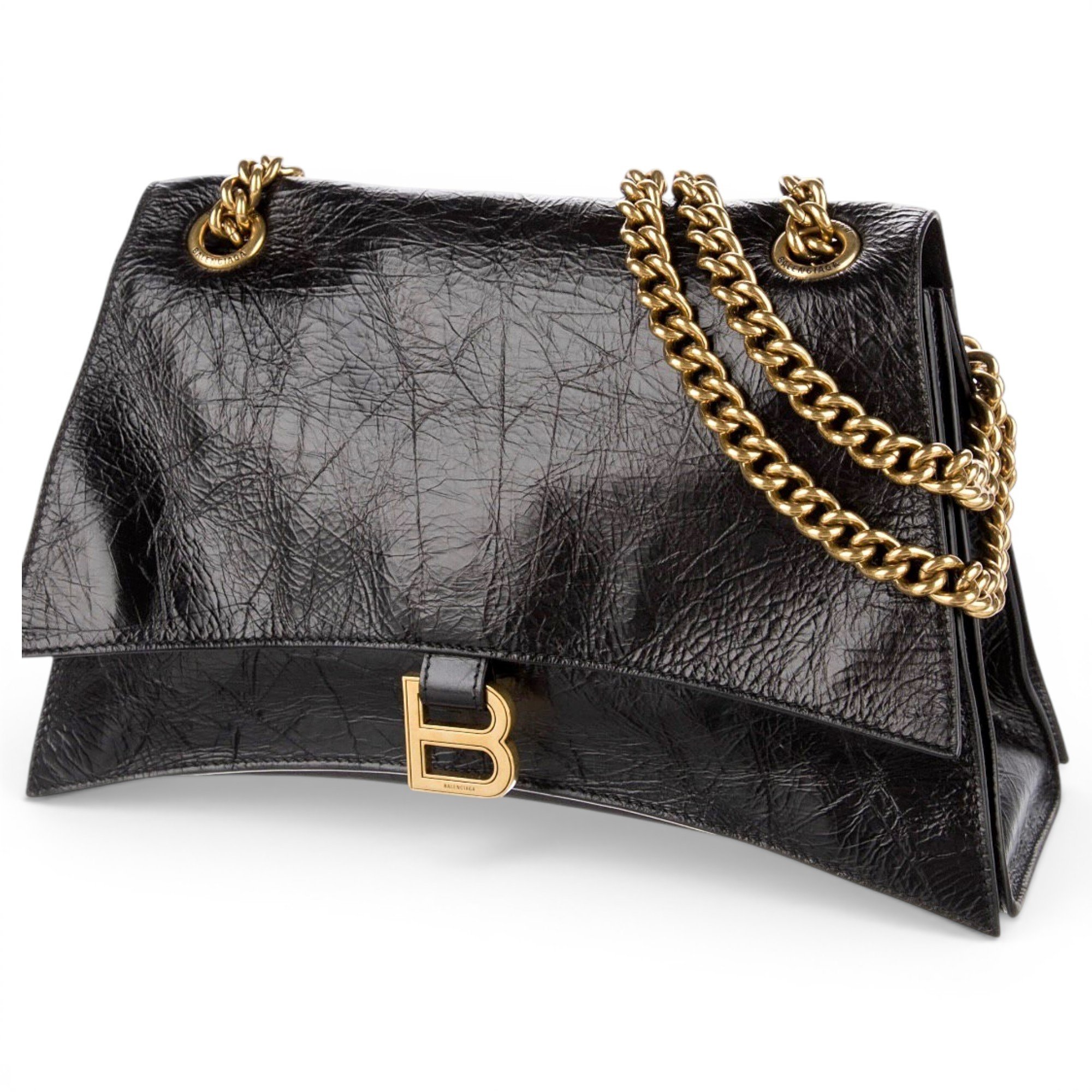 Crush leather handbag