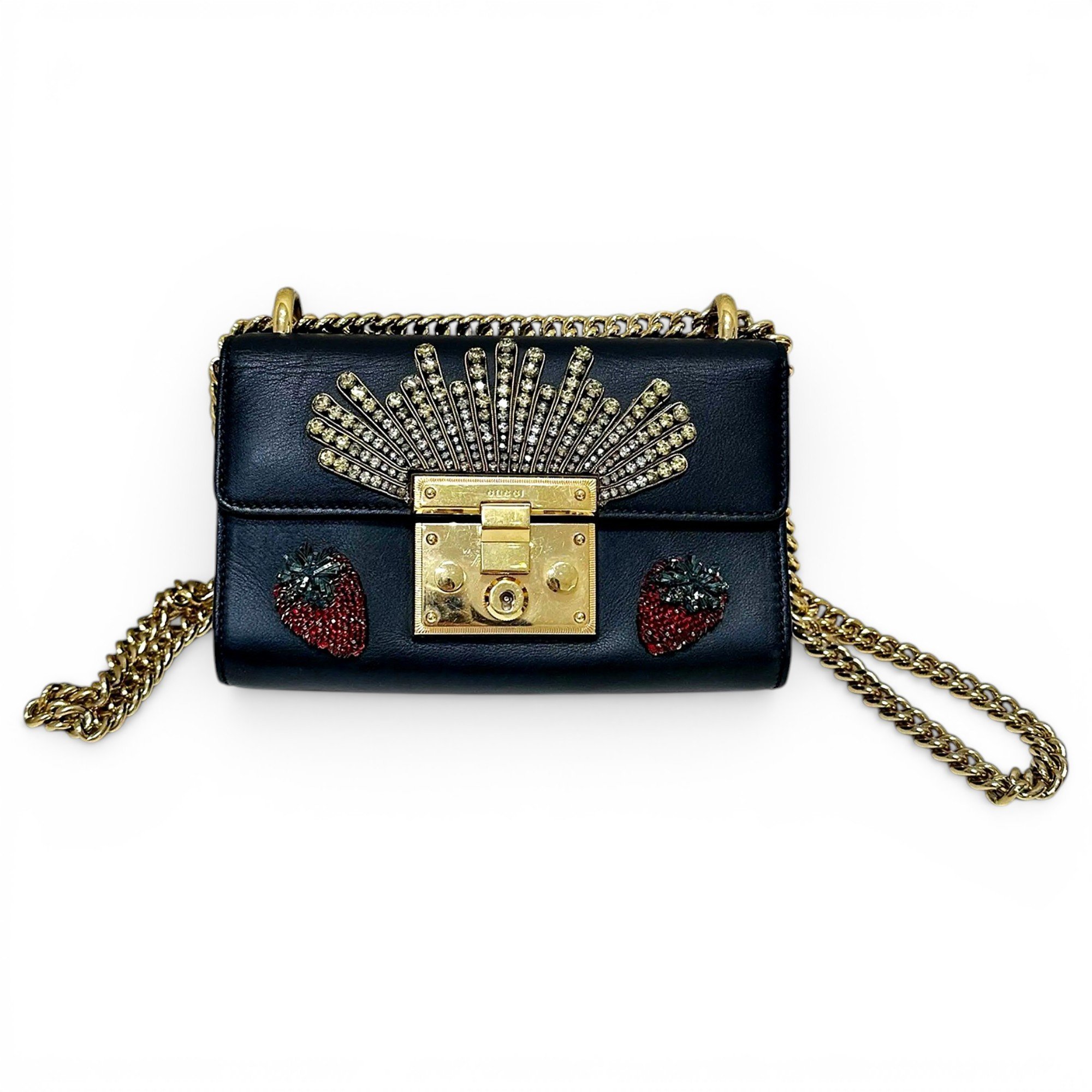 Padlock leather handbag