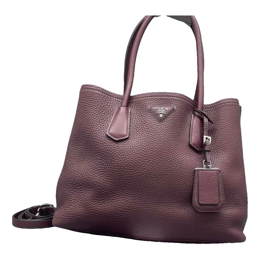 Double leather handbag