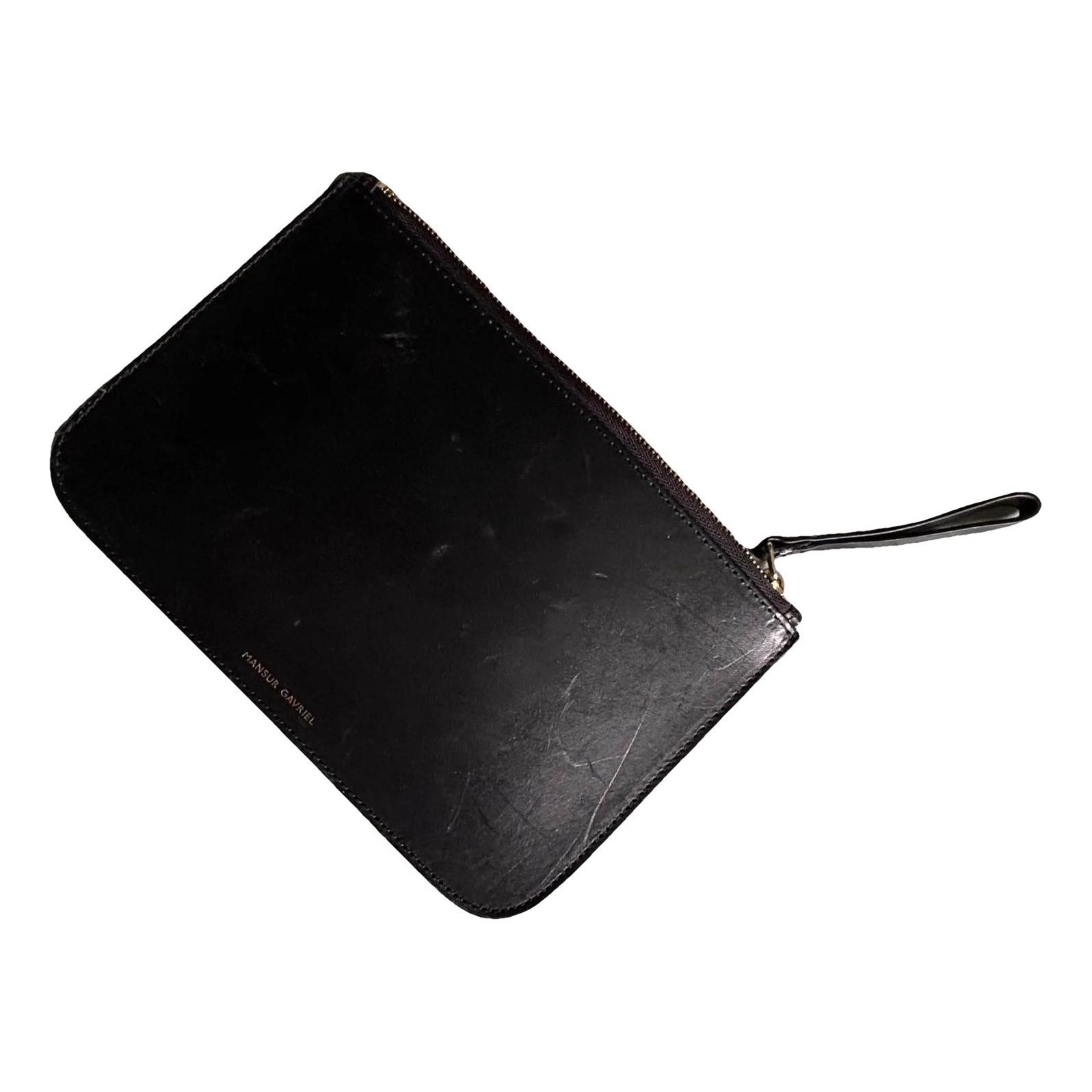 Leather clutch bag