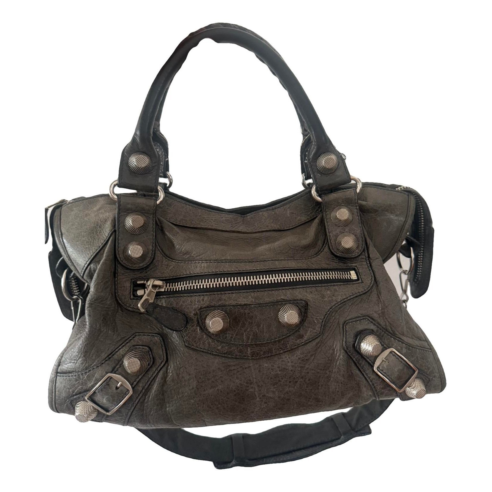 City leather handbag