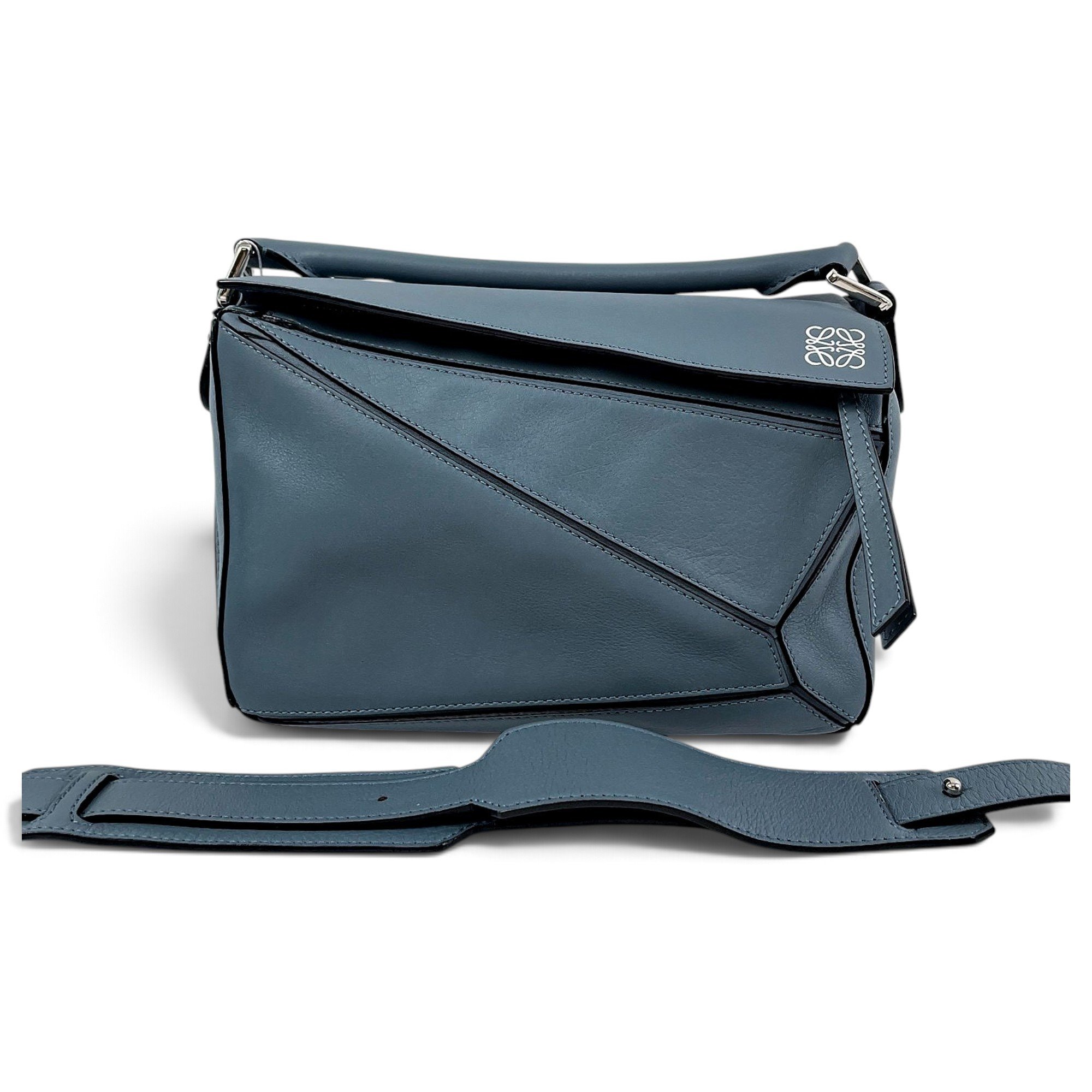Puzzle leather handbag