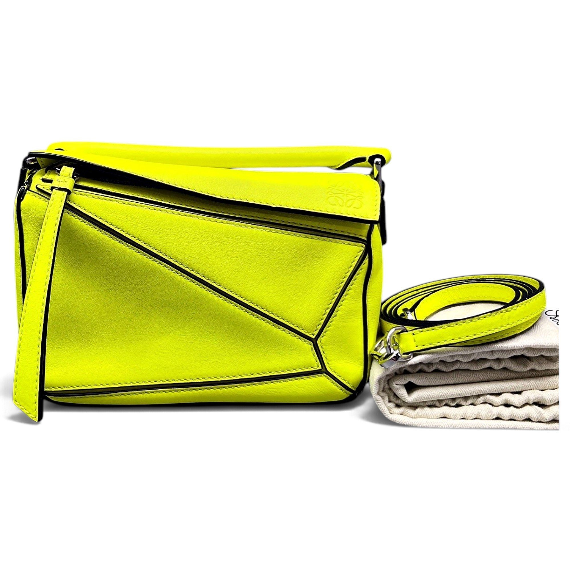 Puzzle leather handbag