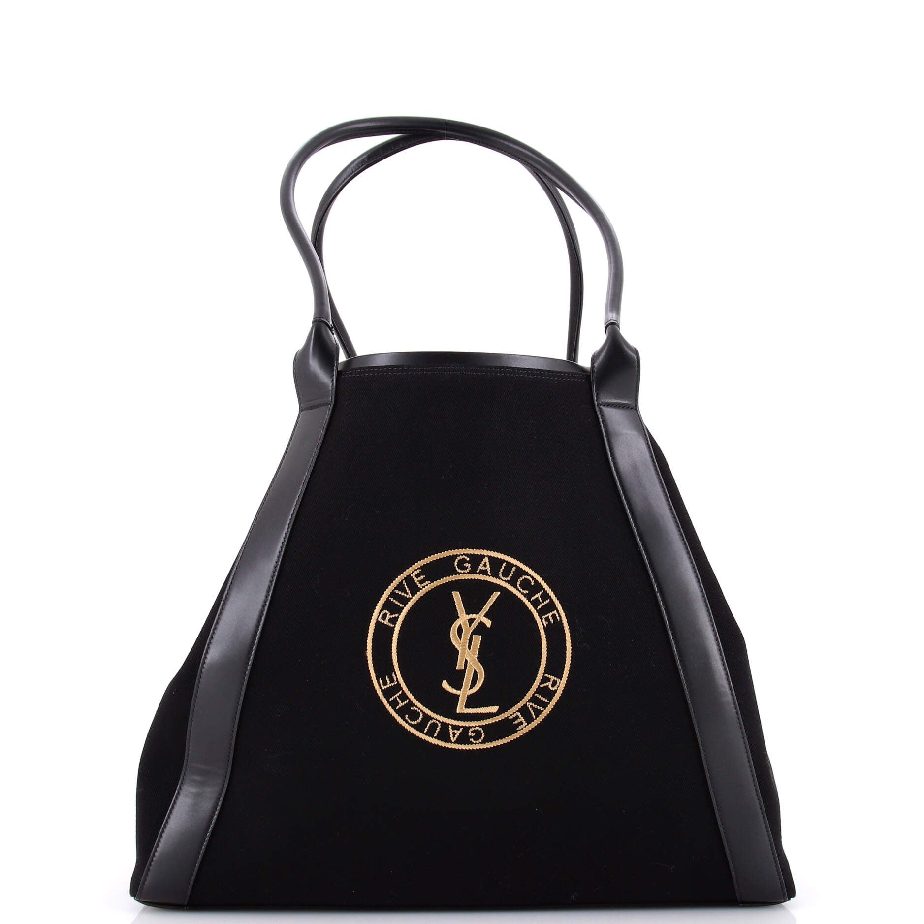 Rive Gauche Open Tote Embroidered Canvas Large