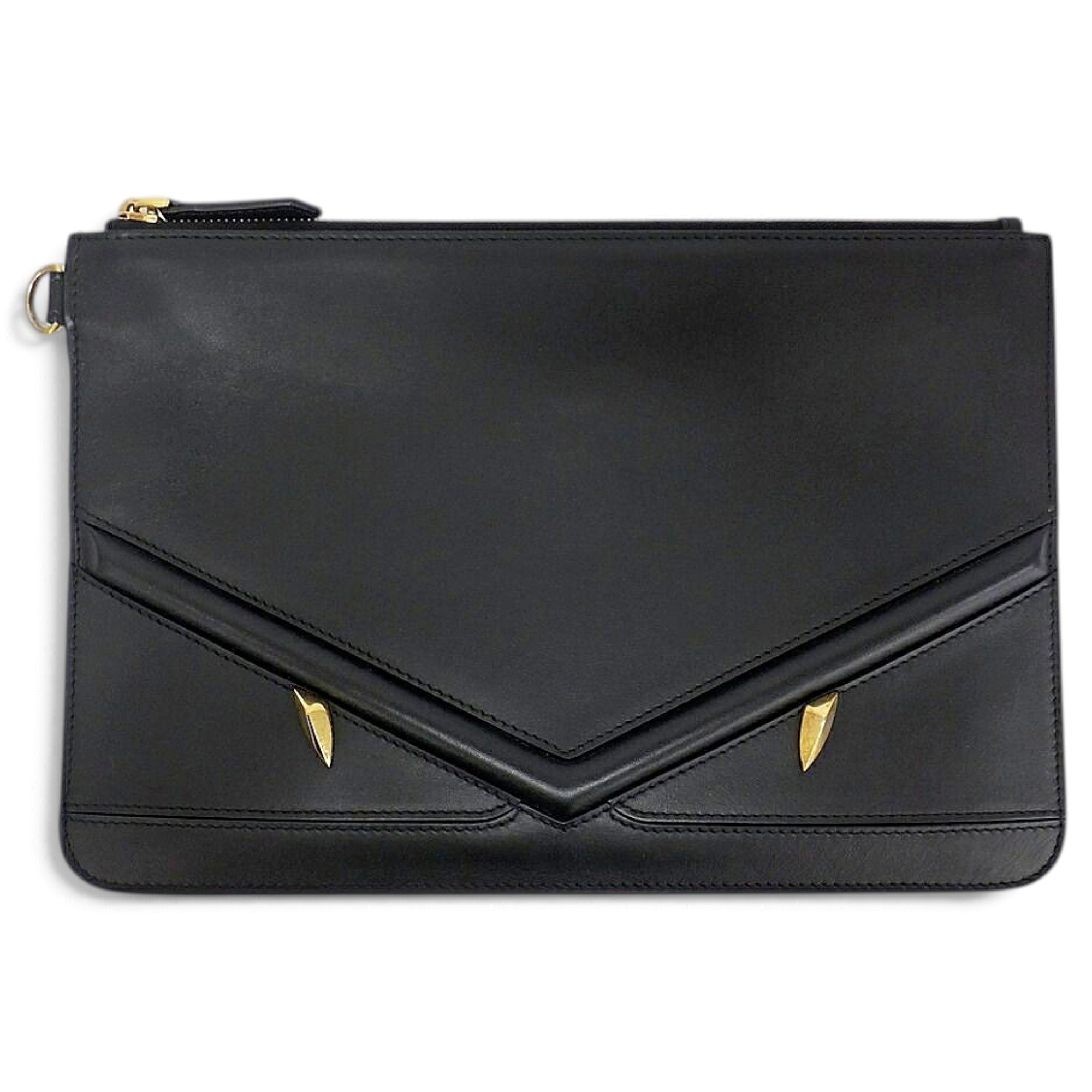 Leather clutch bag
