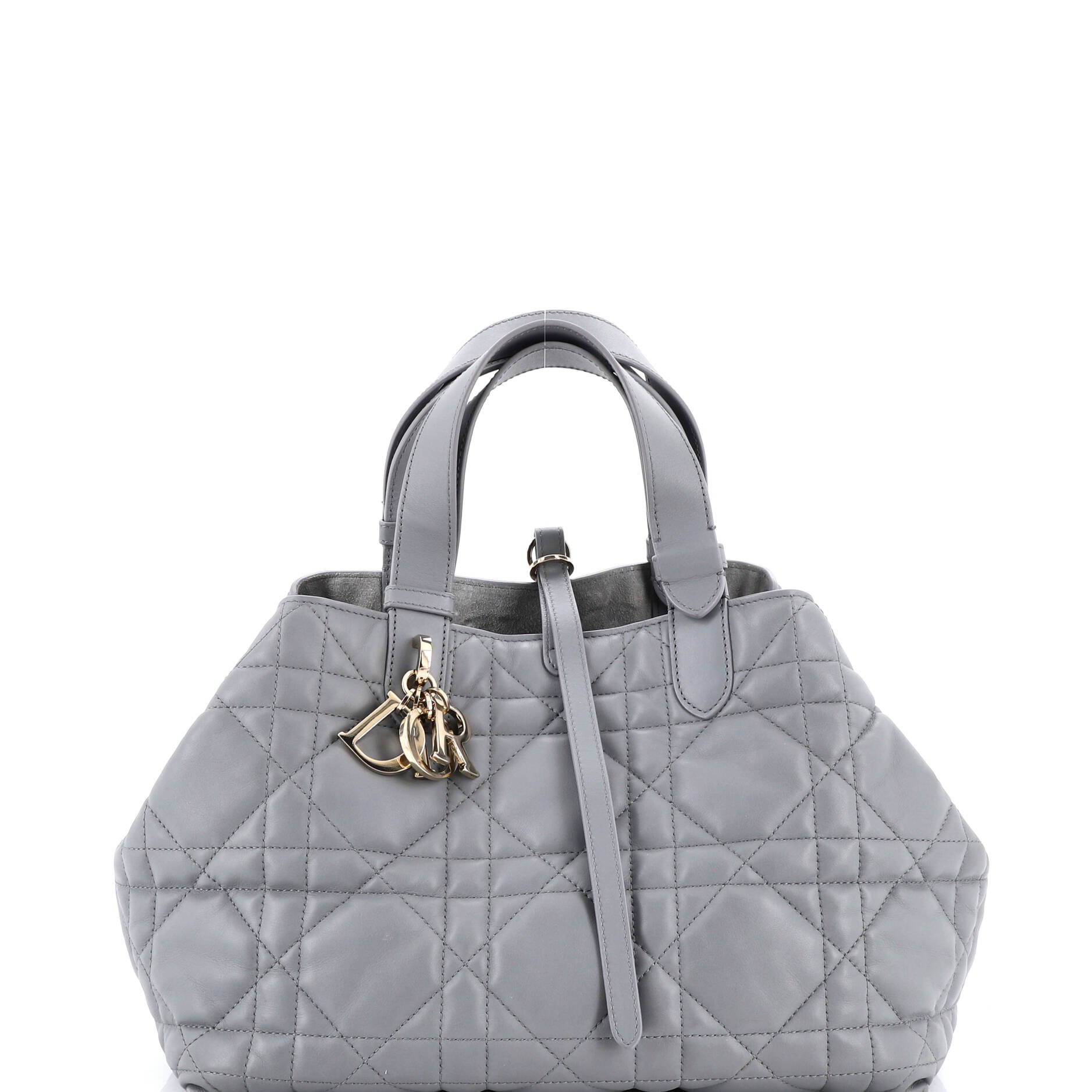 Dior Toujours Tote Bag Macrocannage Quilt Calfskin Medium