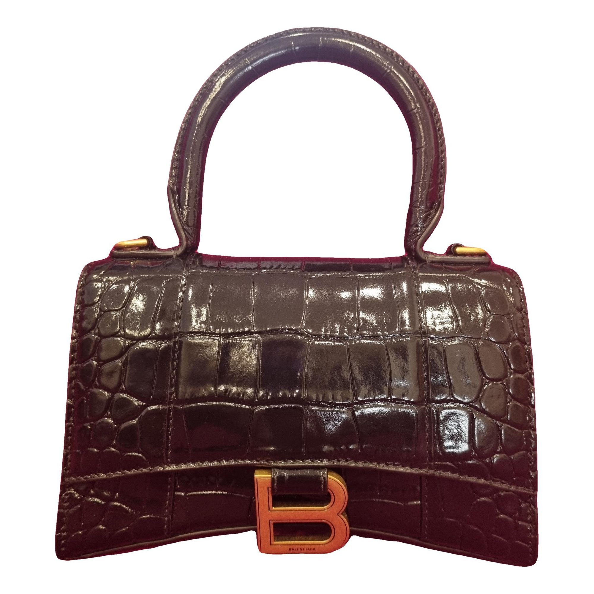 Hourglass leather handbag