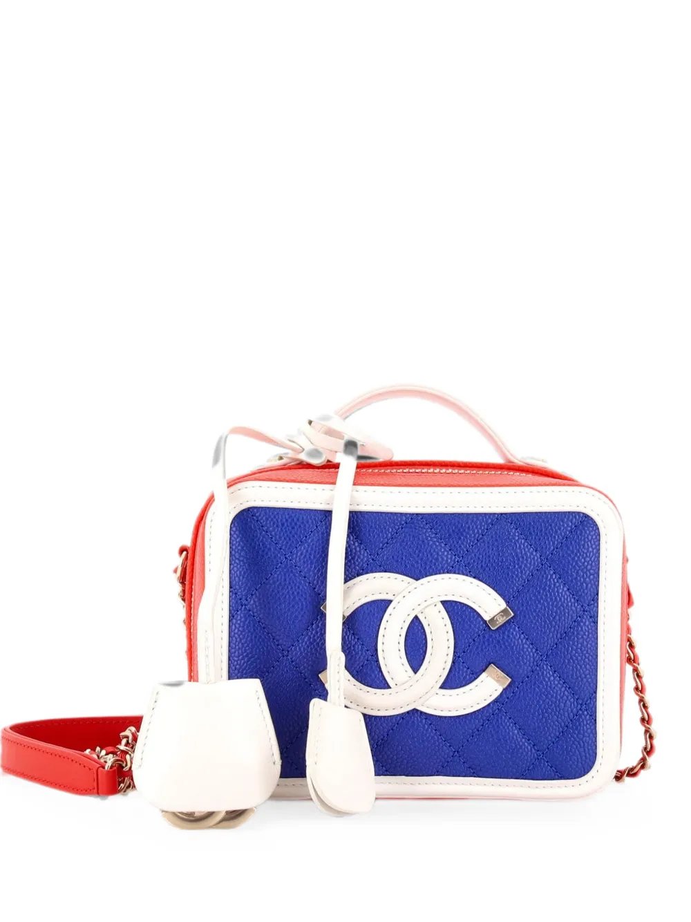 Filigree Vanity Case Quilted Caviar Small satchel