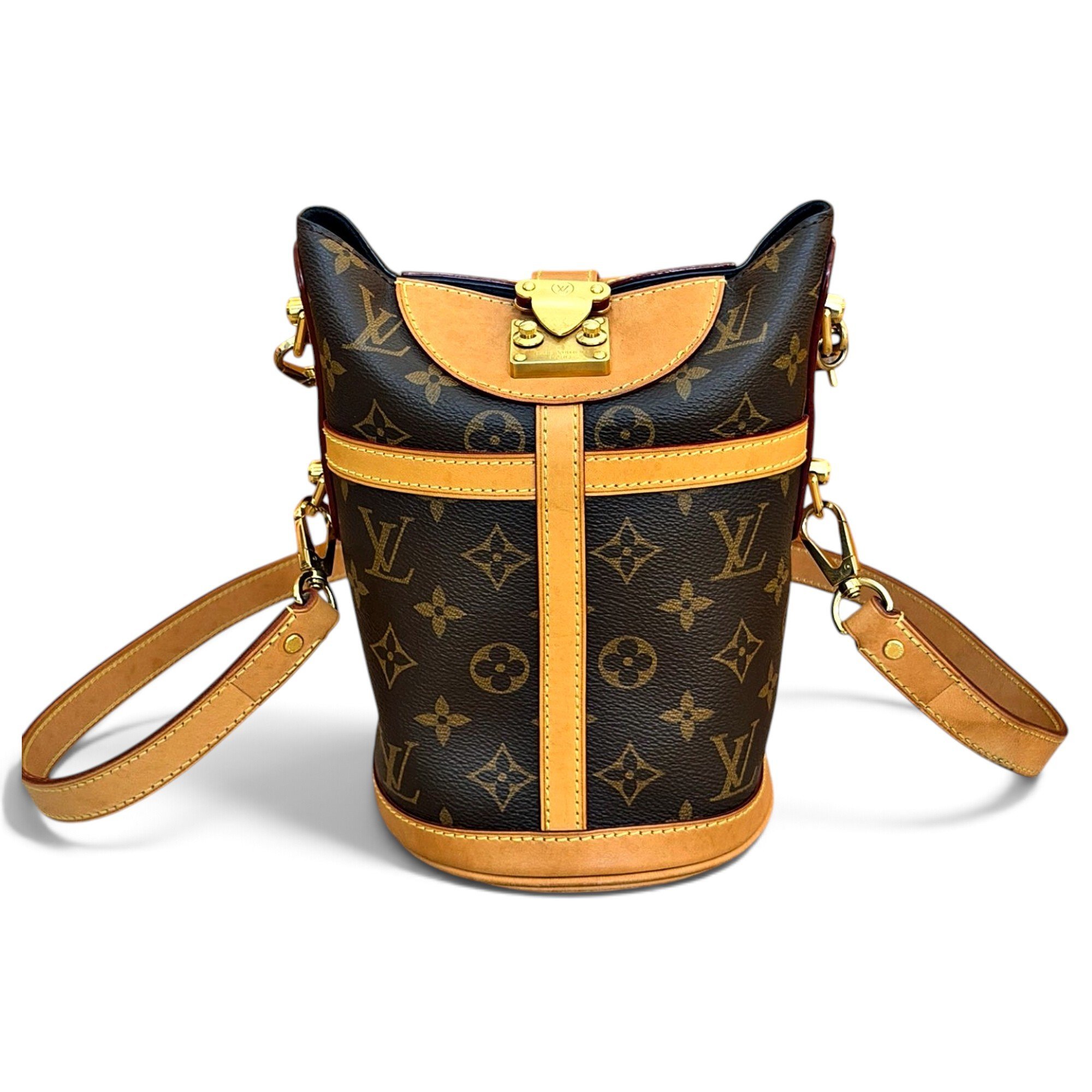 Duffle leather crossbody bag