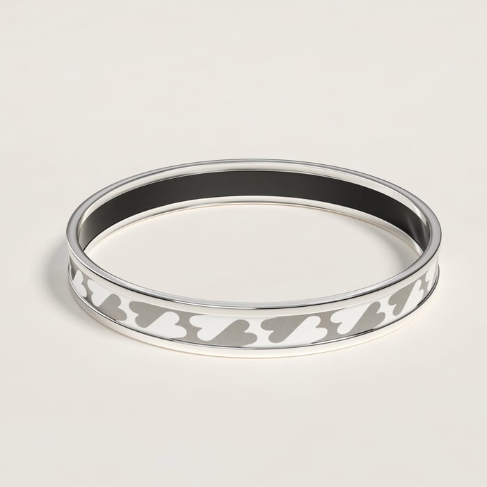 Orfèvre Blanc Platine Blanc Cartes a Jouer Bangle