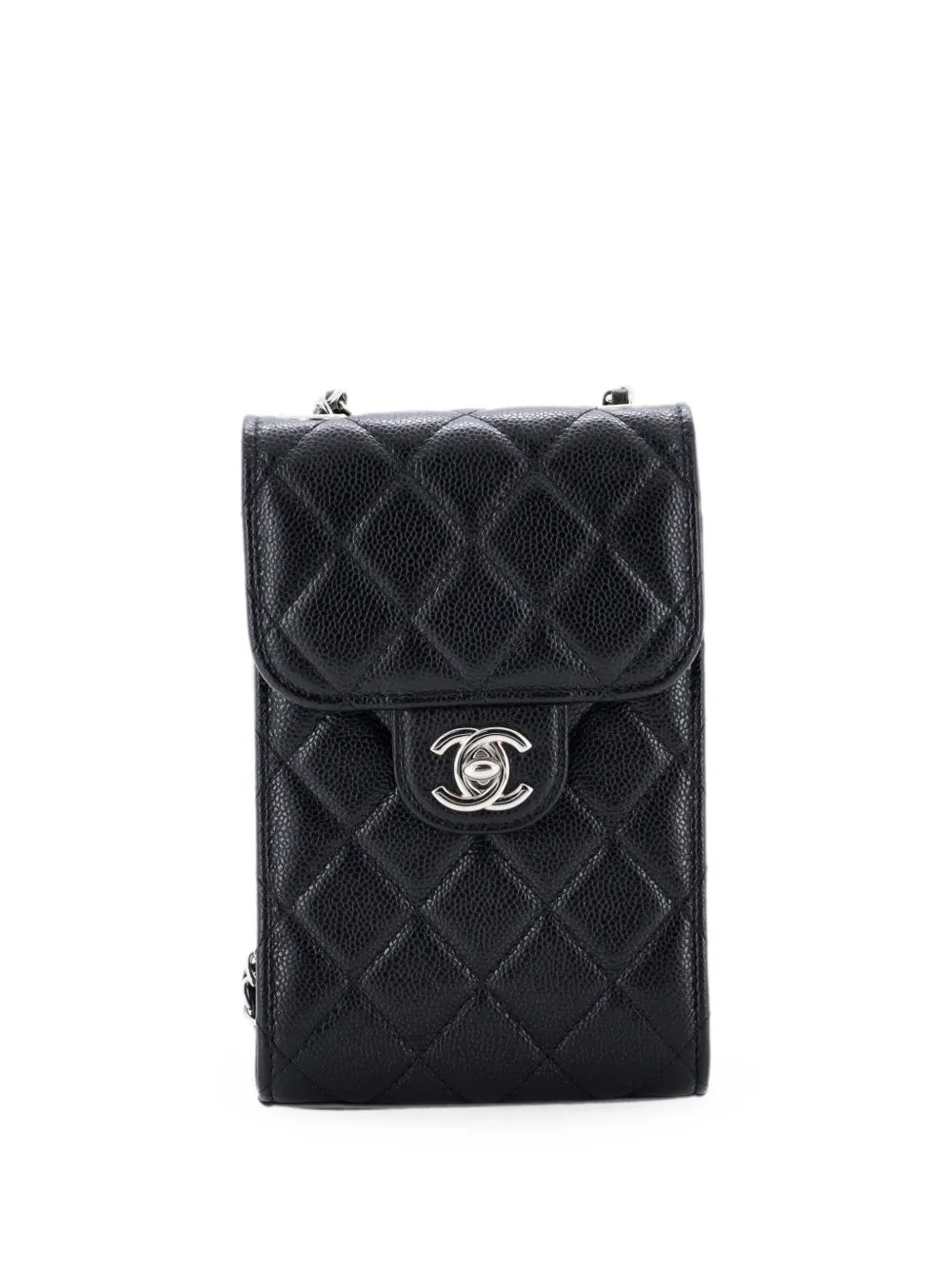 CC Flap Phone Holder Crossbody Bag Quilted Caviar clutch bag