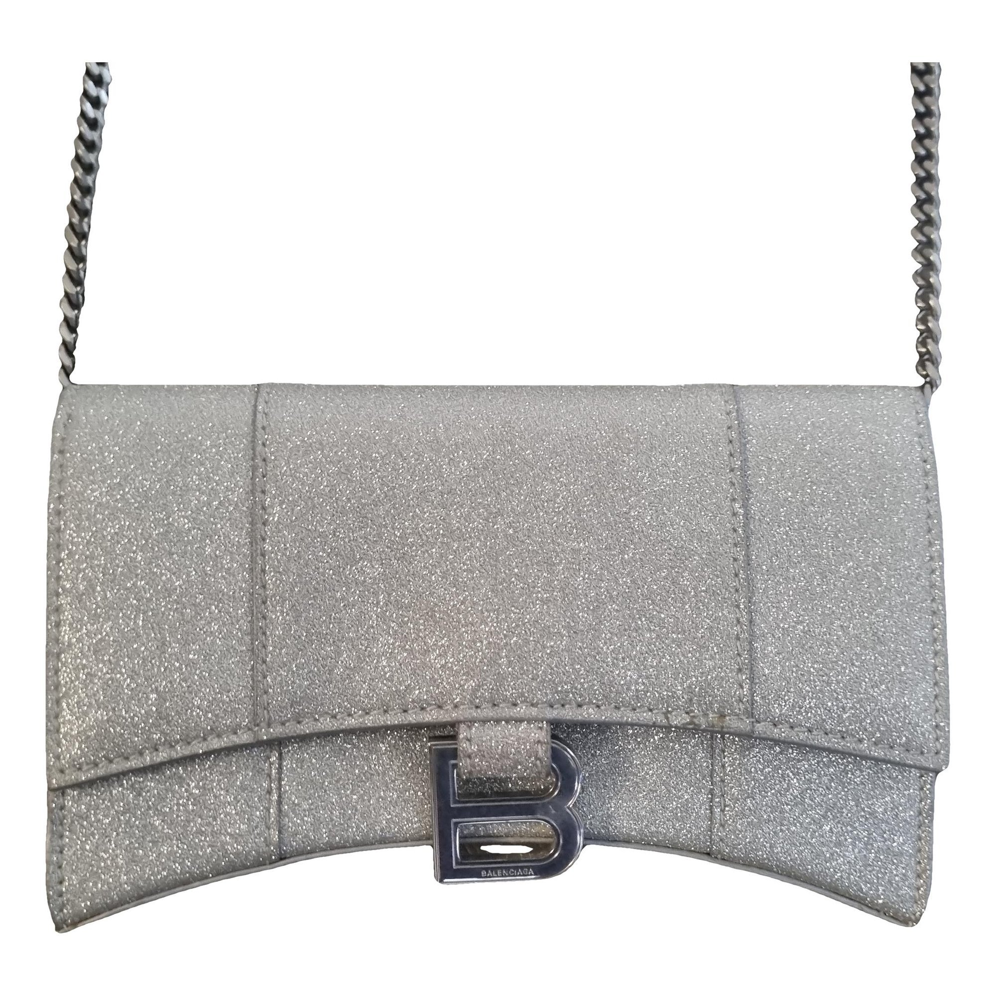 Hourglass leather handbag