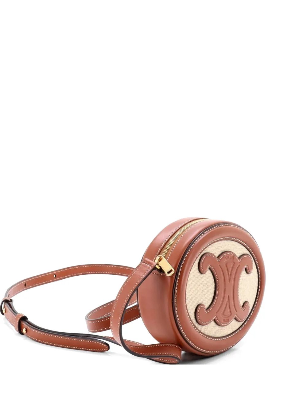 Triomphe Oval Canvas and Leather crossbody bag