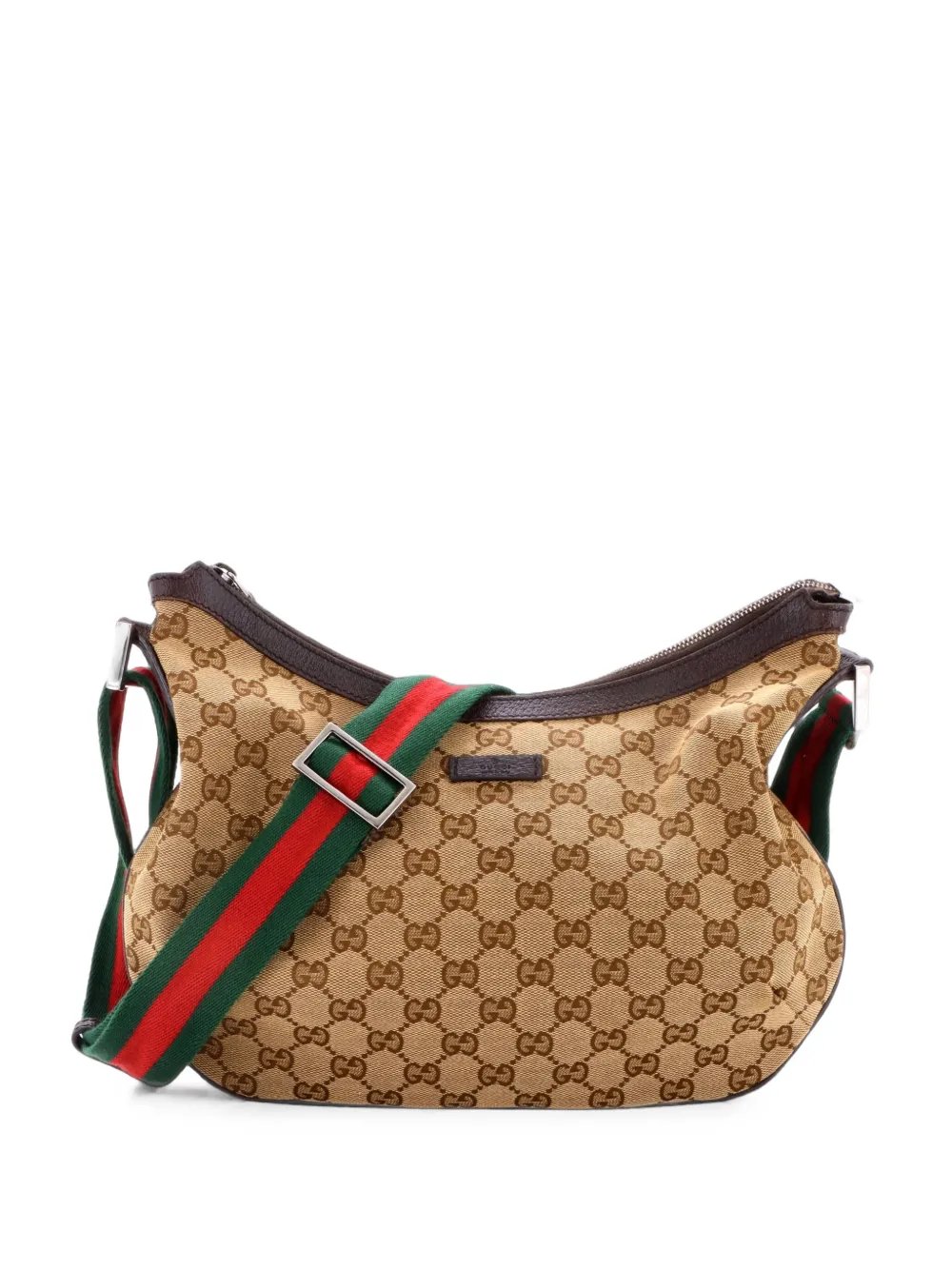 Saddle Zip Messenger Bag GG Canvas with Leather Medium crossbody bag