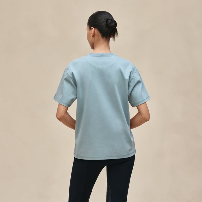 Bleu Adriatique Maxi Printed T-shirt