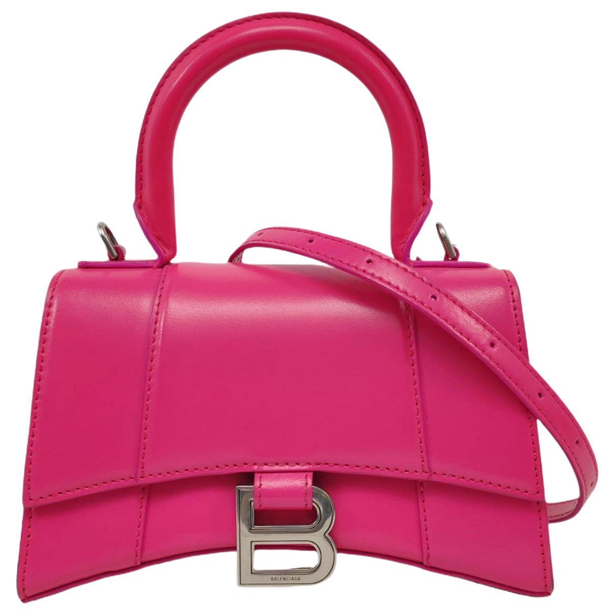 Hourglass leather handbag