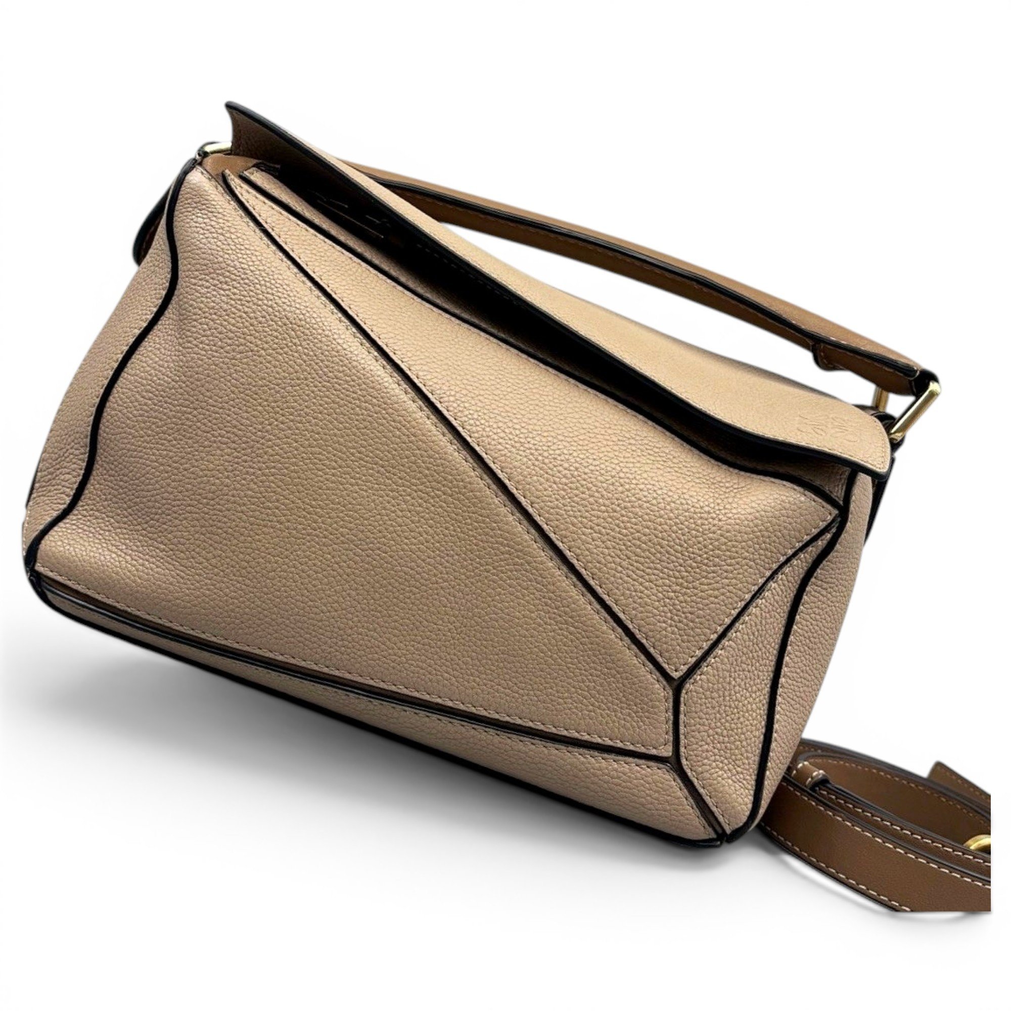 Puzzle leather handbag