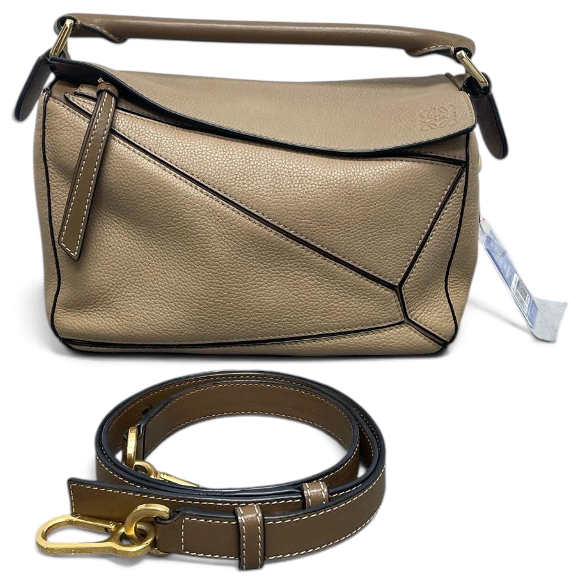 Puzzle leather handbag