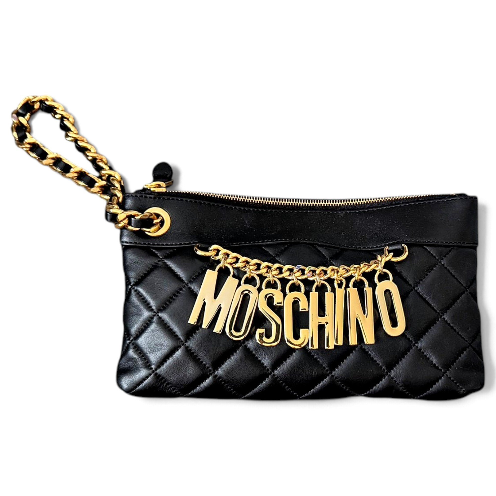 Leather clutch bag