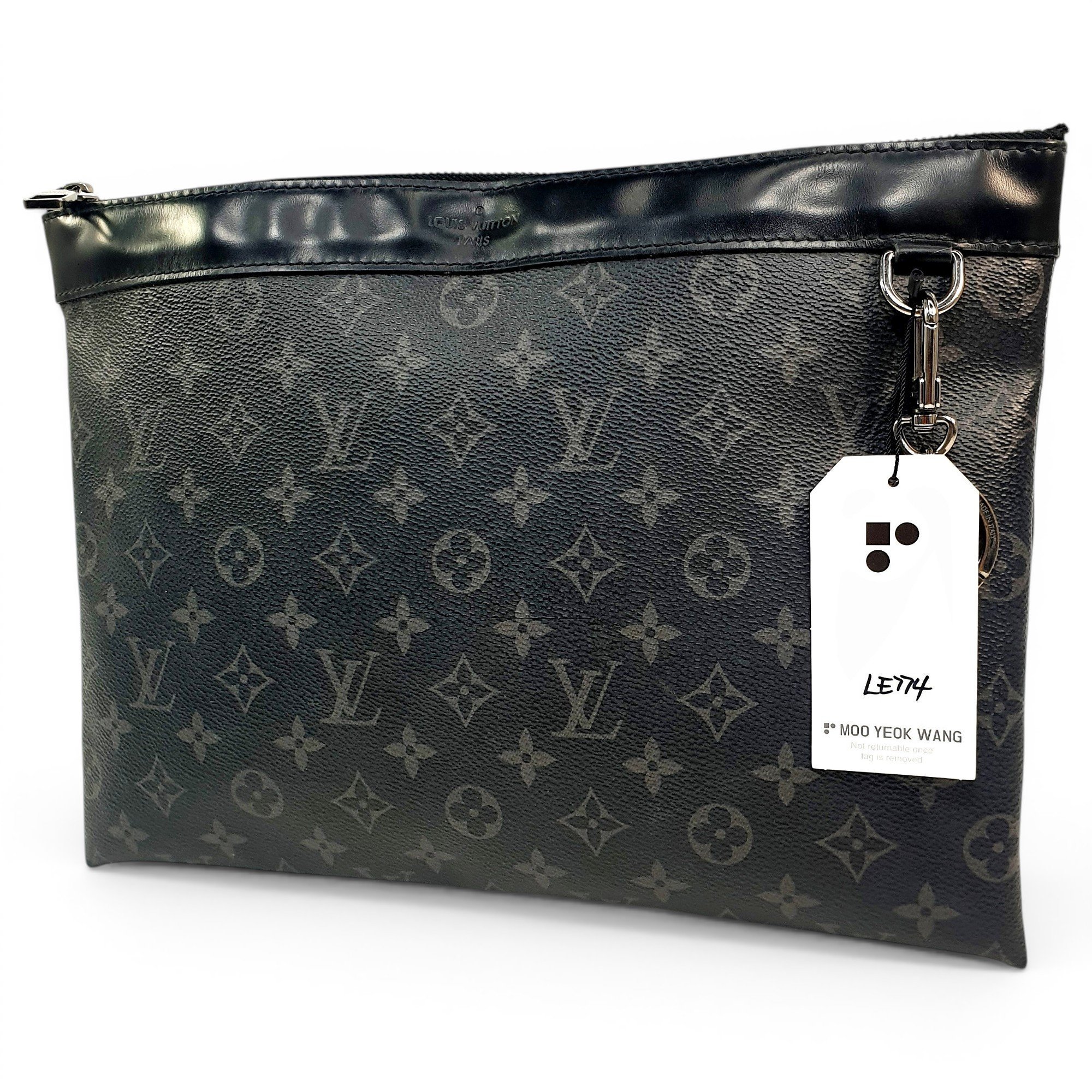 Leather clutch bag