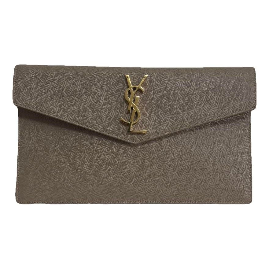 Leather clutch bag