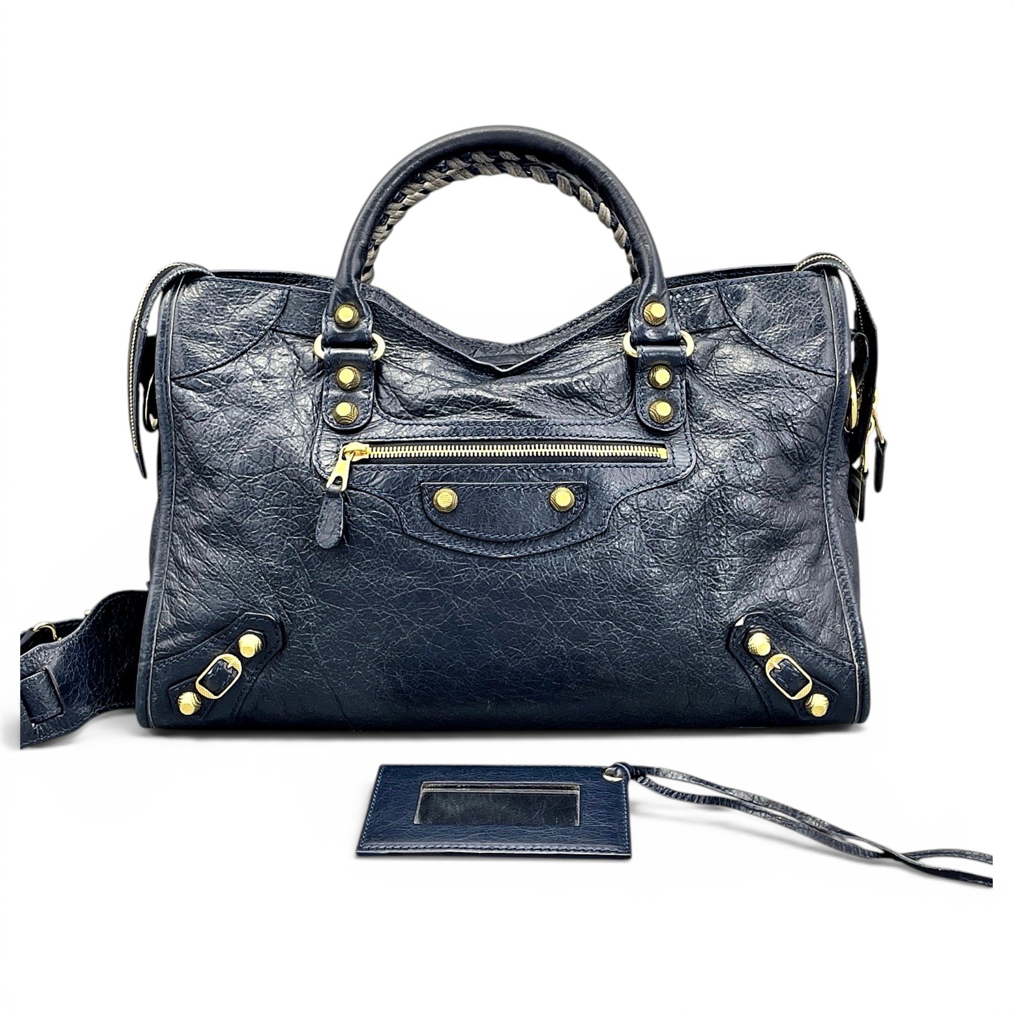 City leather handbag