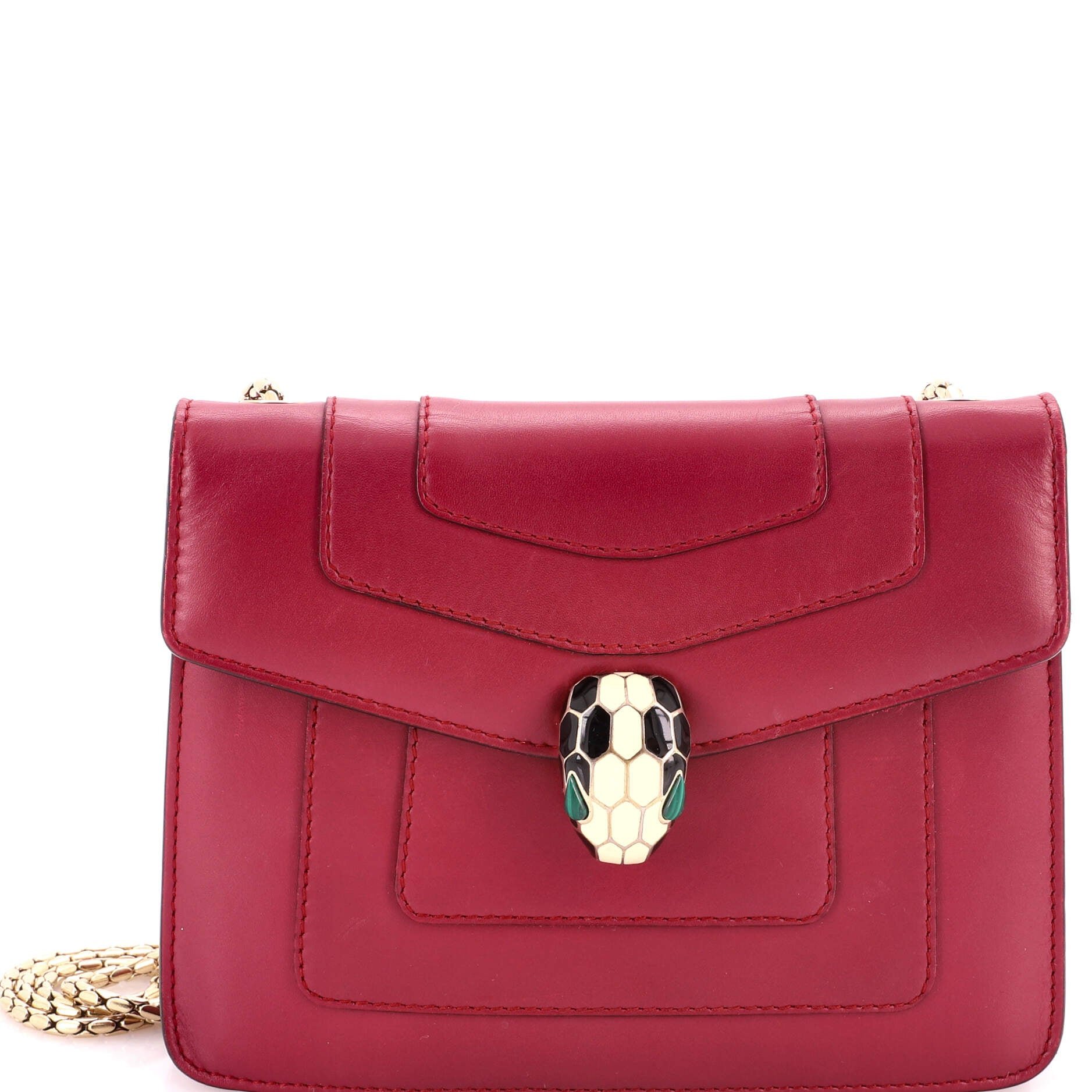 Serpenti Forever Square Shoulder Bag Leather Small