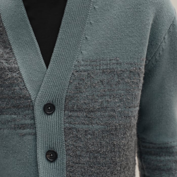 Eucalyptus "Bouclette Ombree" Buttoned Cardigan