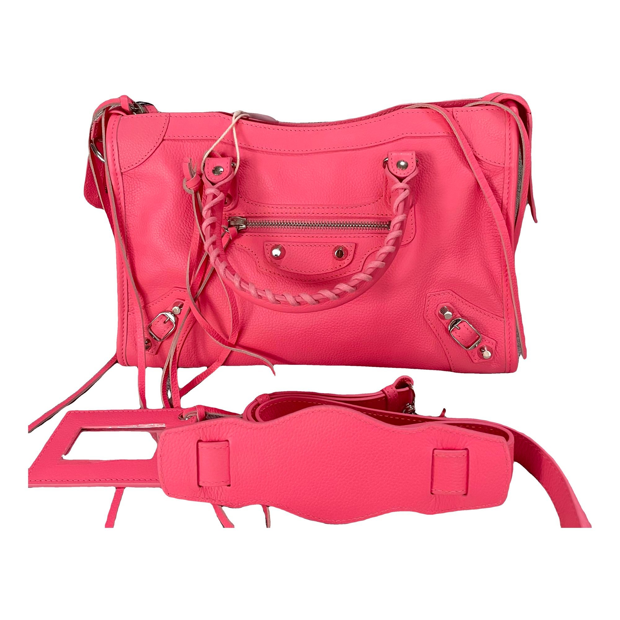 City leather handbag