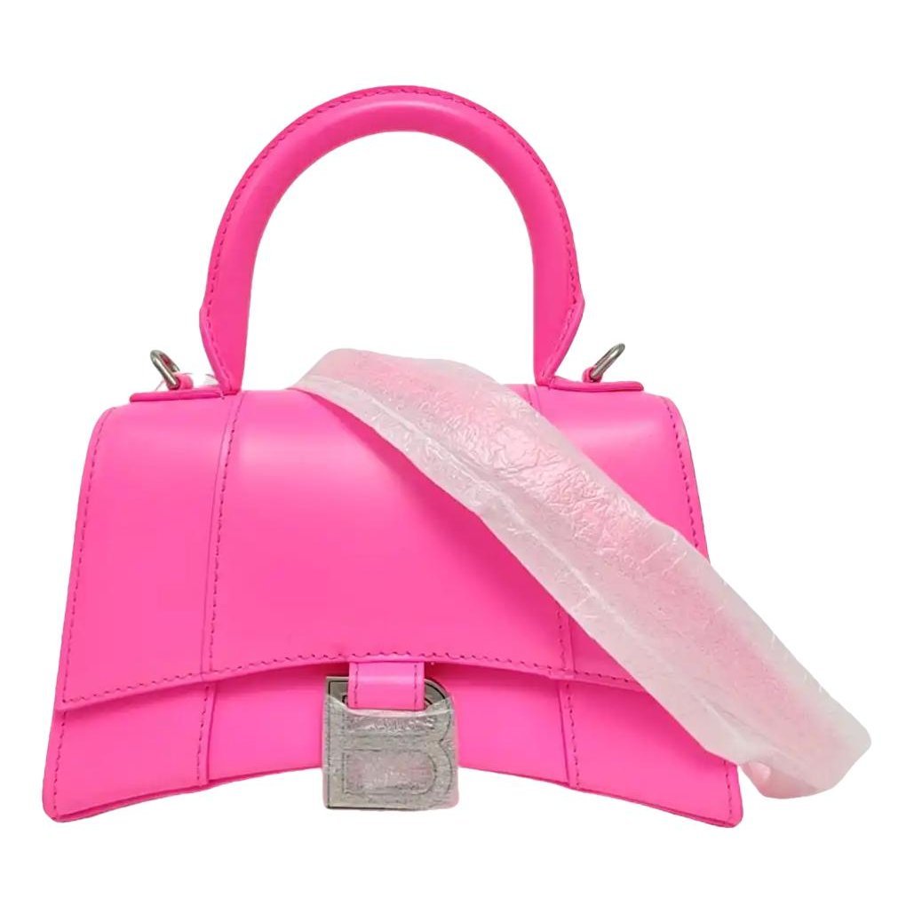 Hourglass leather handbag