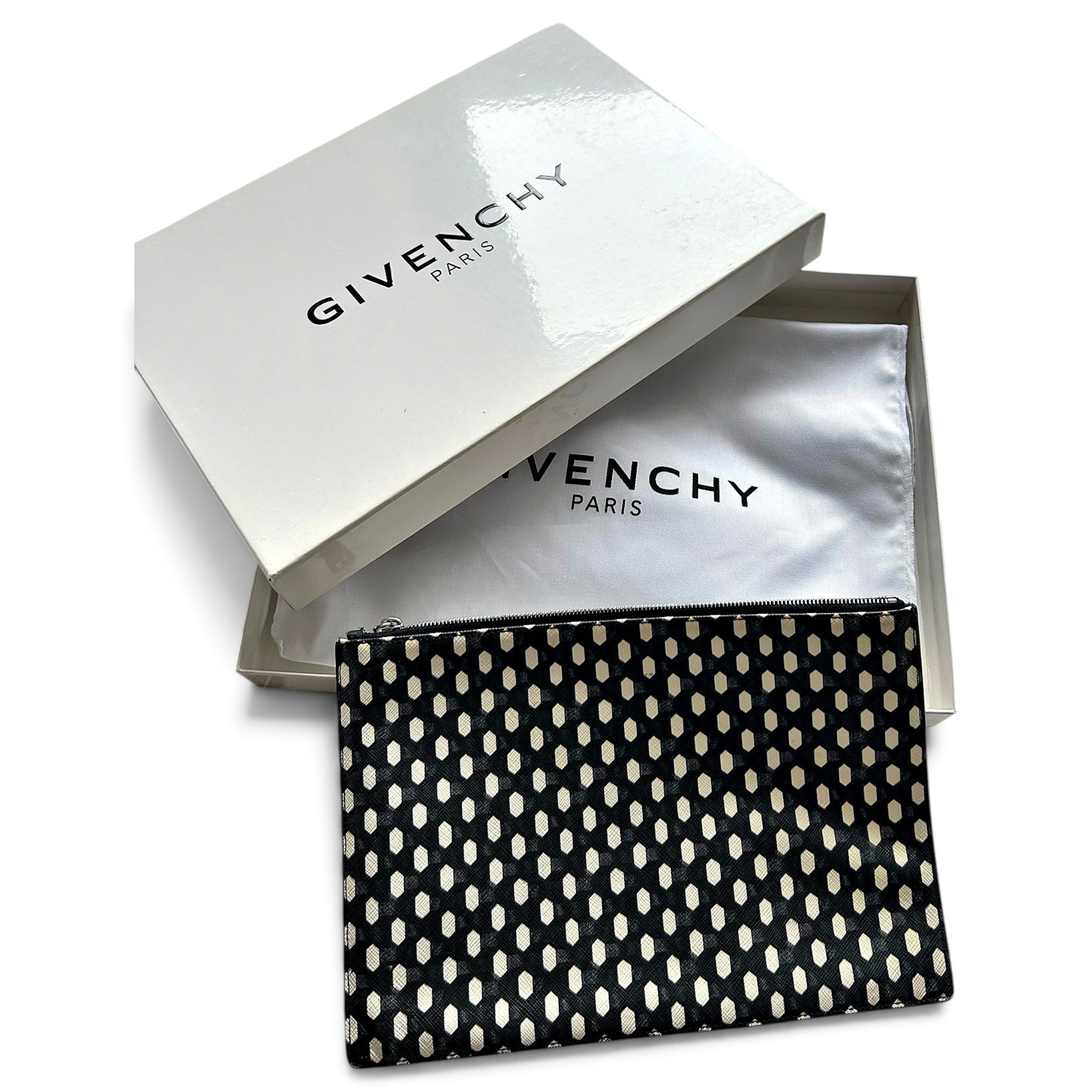 Leather clutch bag