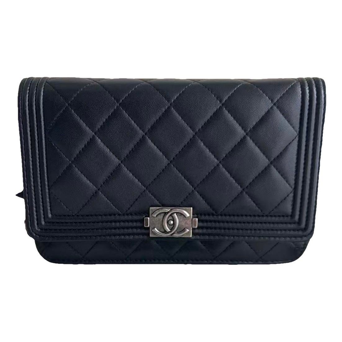 Wallet On Chain Boy Half Flap leather crossbody bag