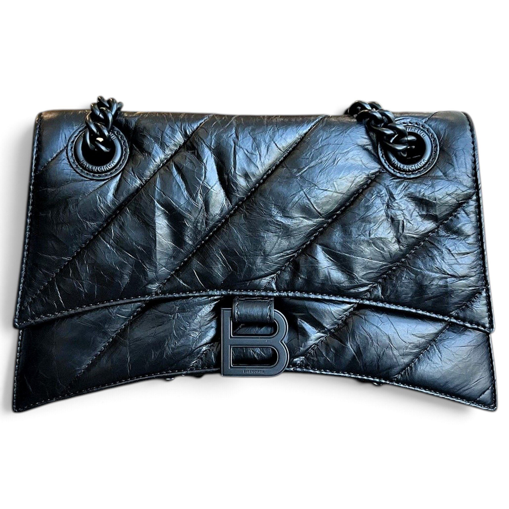 Crush leather handbag