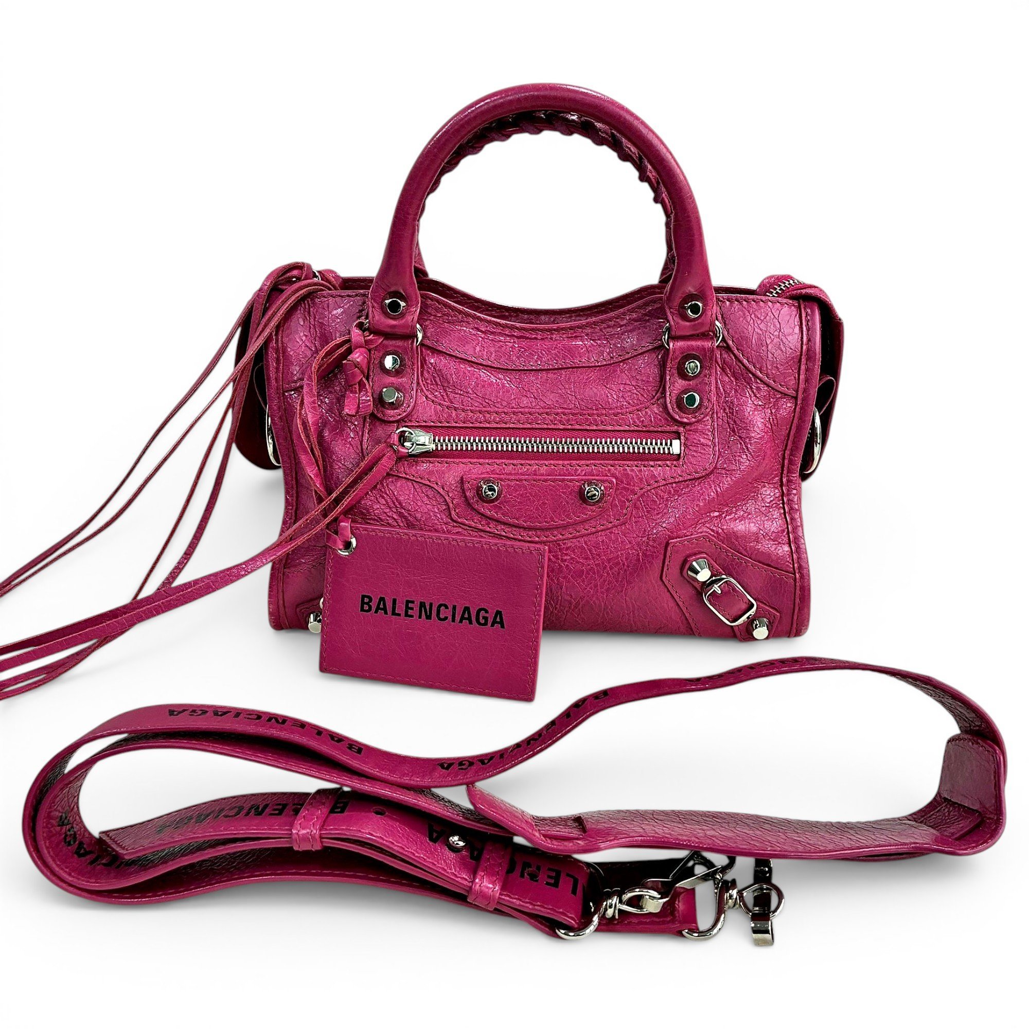City leather handbag