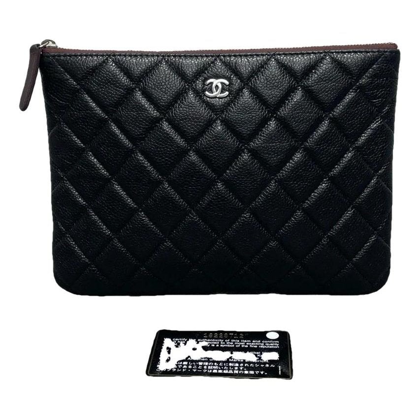 Leather clutch bag