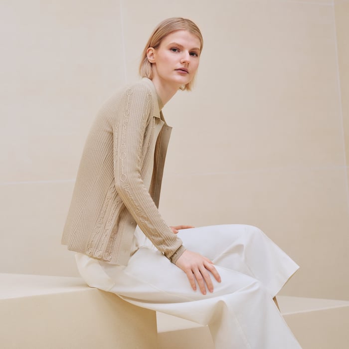 Beige Glaise Shirt Cardigan