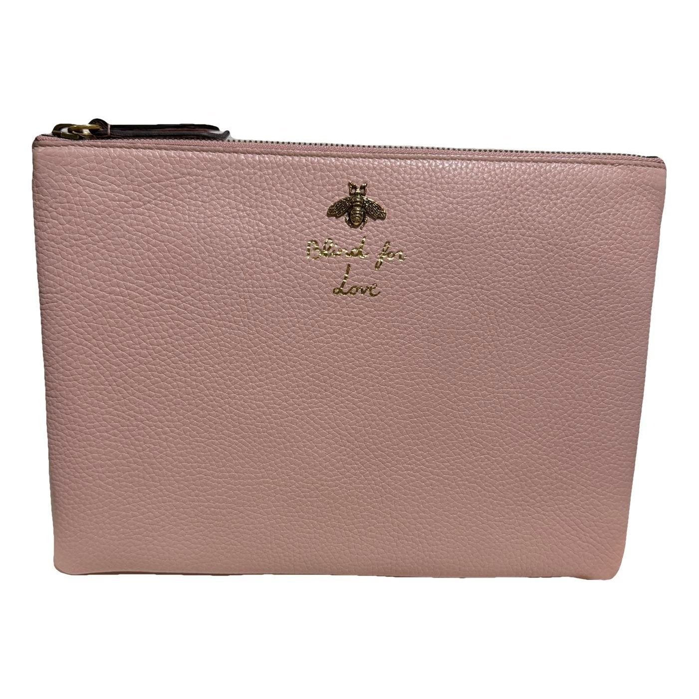Leather clutch bag