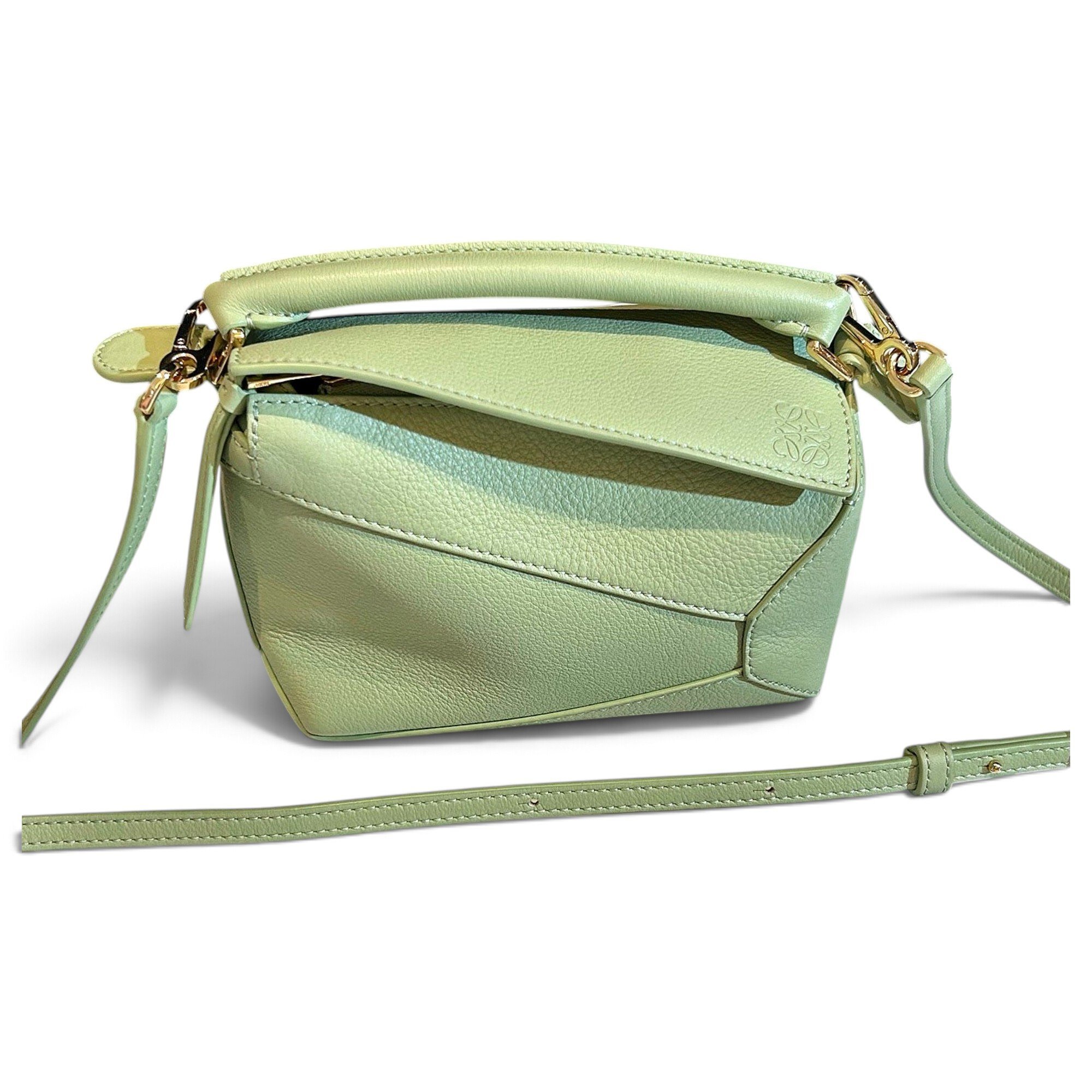 Puzzle leather handbag